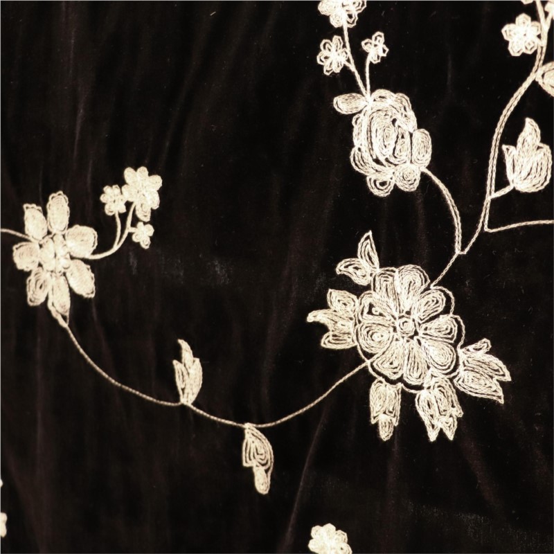 Velvet Fabric Embroidery - The fabric of sleeping dress evening