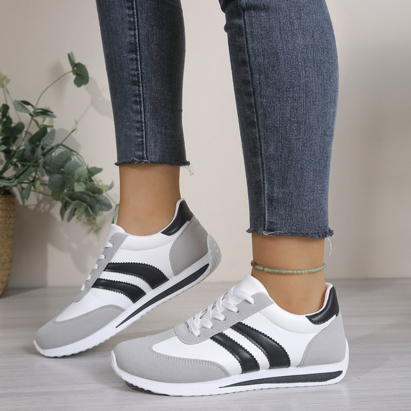Embroidery White - Womens Lightweight Comfortable Lace up Fashion