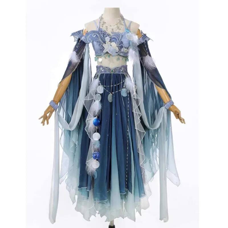 Embroidery Dress - Exotic Blue Dress Heavy Embroidery Han