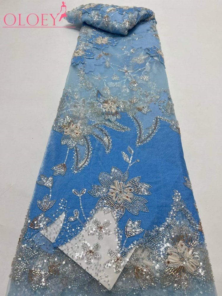 Velvet Fabric Embroidery - OLOEY Velvet African Sequins Lace Fabric