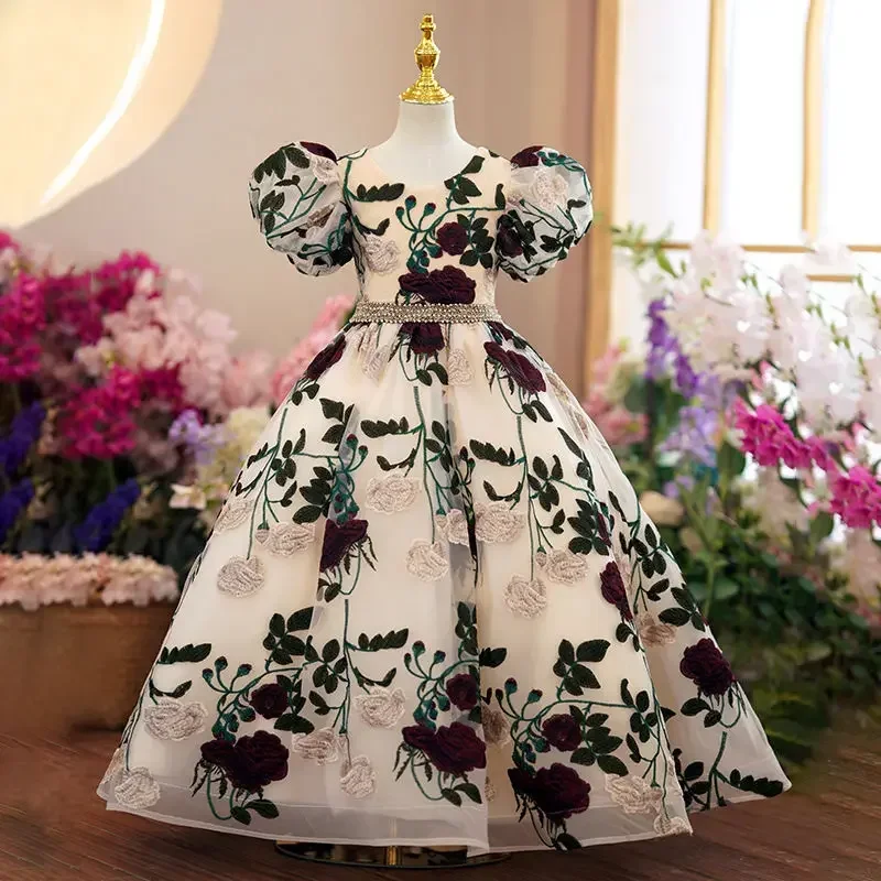 Embroidery Abaya - Teenagers Girls Elegant Luxury Long Evening