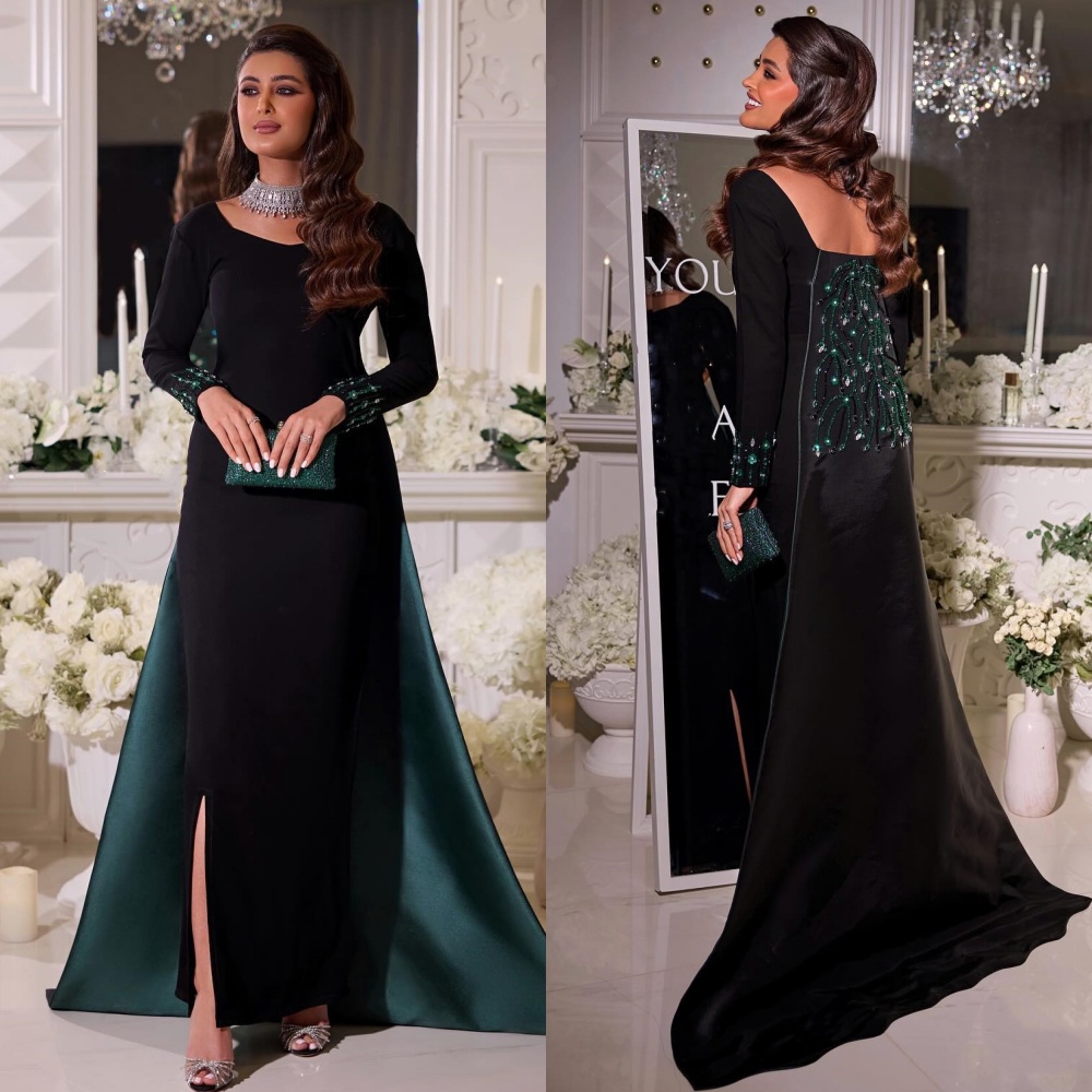 Embroidery Abaya - Customized Exquisite Matching Jersey Beading Sequined