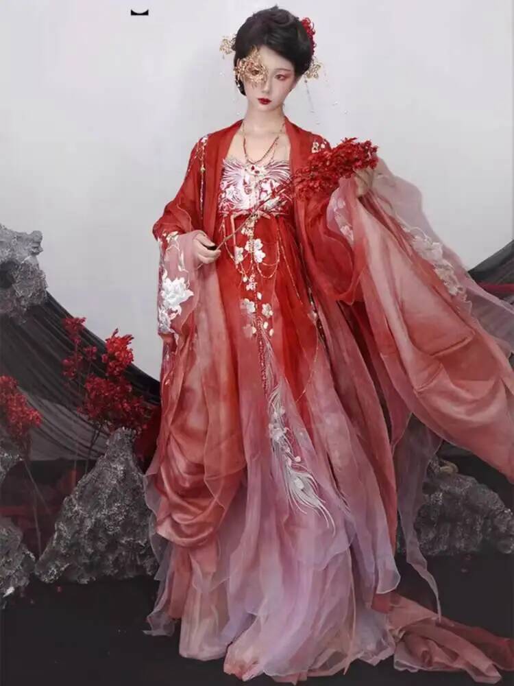 Embroidery Dress - Women In Hanfu Heavy Embroidery Luxurious