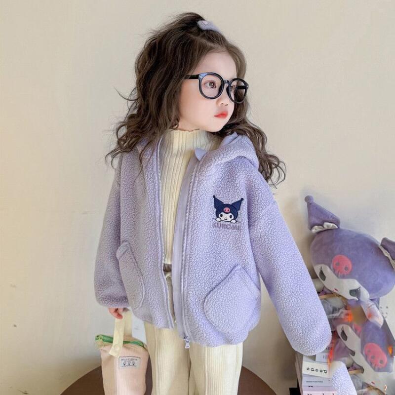 Embroidery Shirt - Hot Sanrio Girls Velvet Long-Sleeved Coat