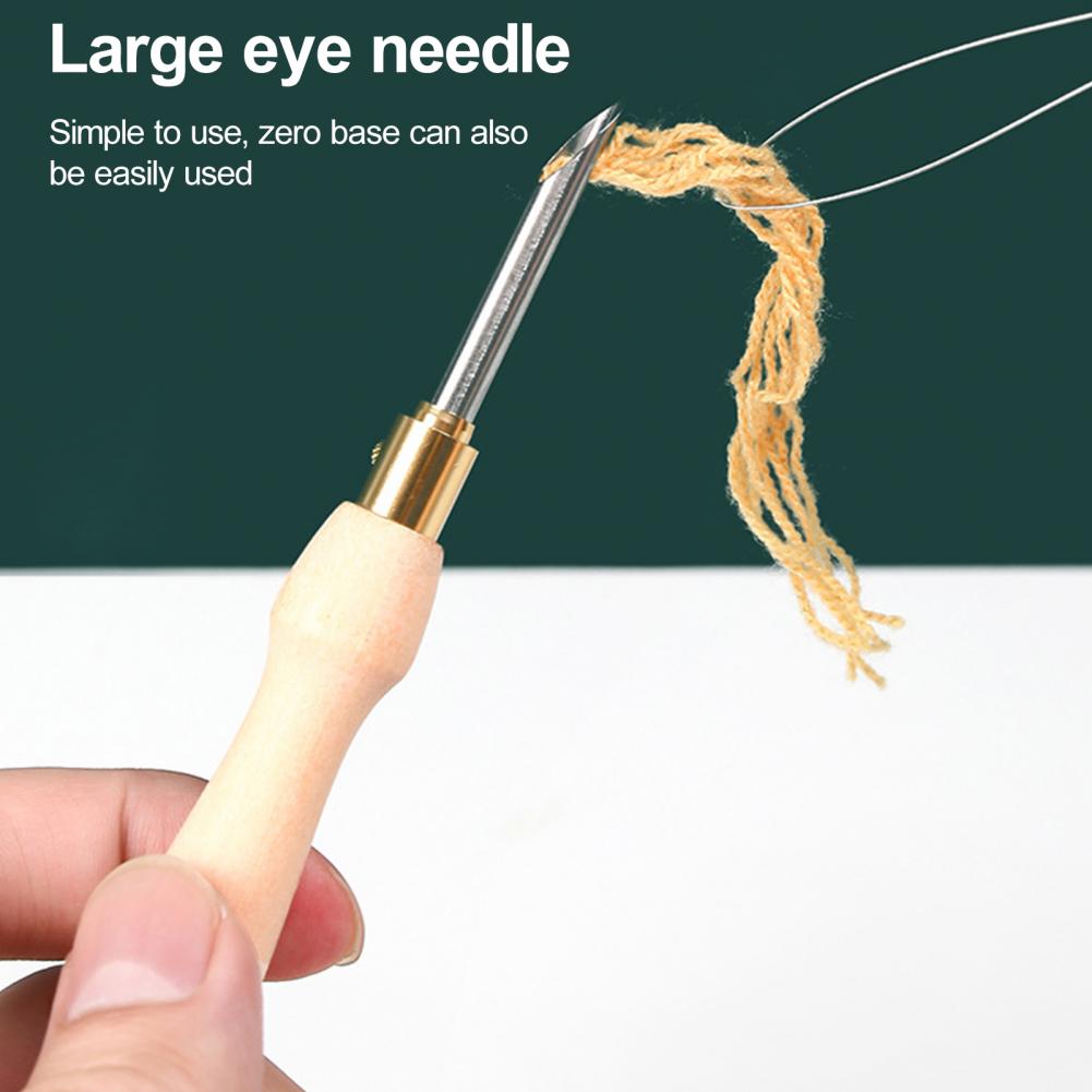 Embroidery Needle Pen - Embroidery Needle Wooden Handle Knitting Needle