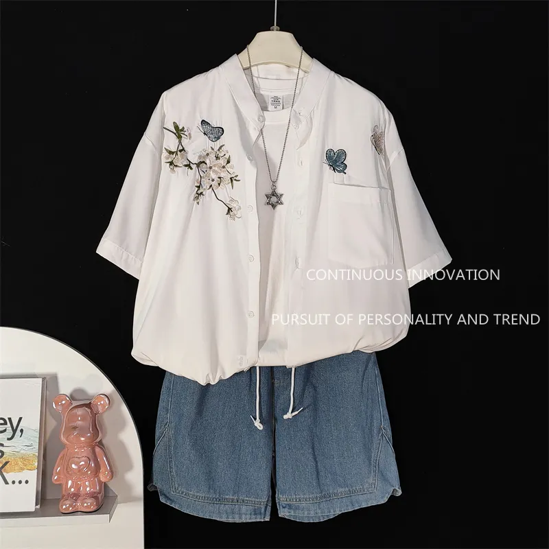 Embroidery Shirt - Men's 3 Piece Set Chinese Style