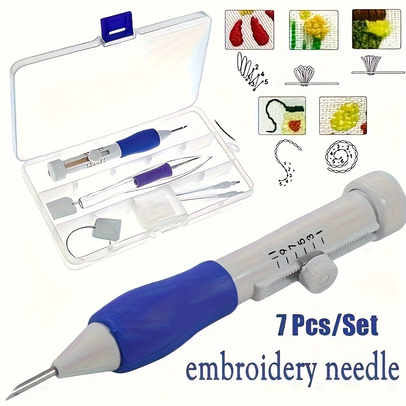 Embroidery Needle Pen - 7-Piece Embroidery Punch Needle Sewing Tool