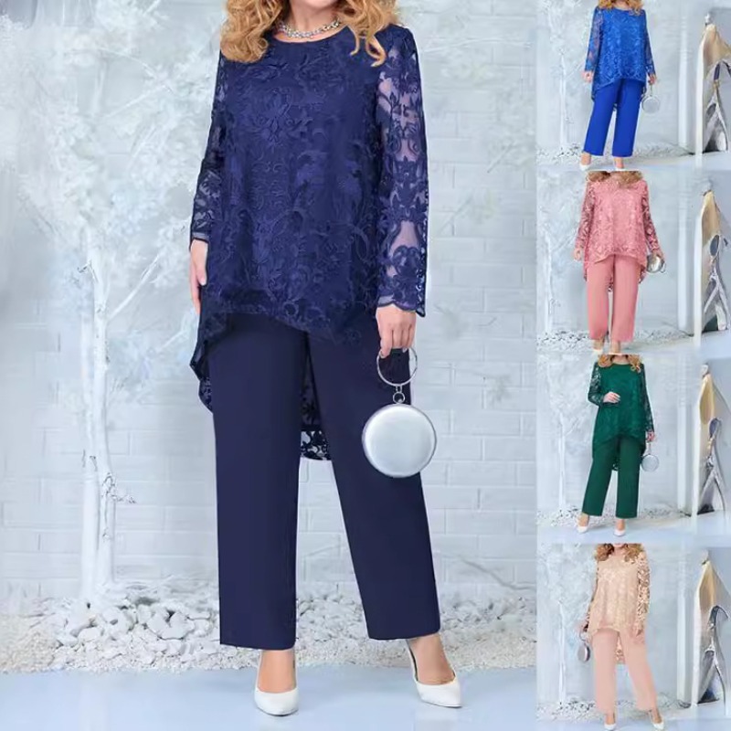 Embroidery Abaya - Women's Evening Dress Lace Embroidered Pants