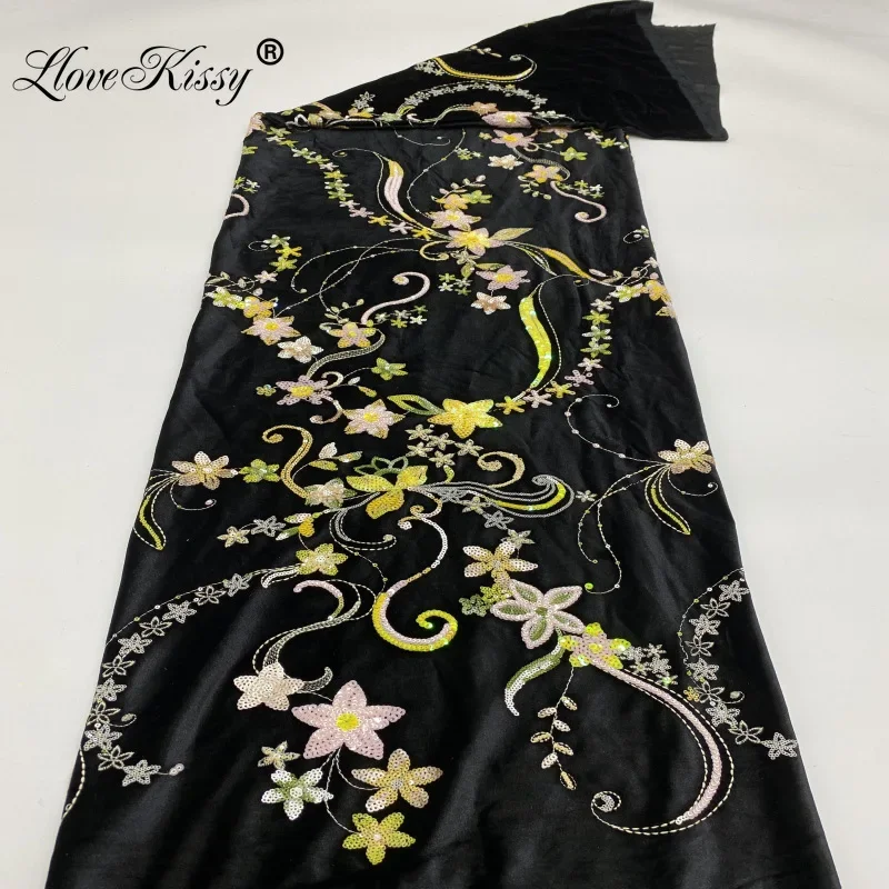 Velvet Fabric Embroidery - New Autumn And Winter Black Velvet
