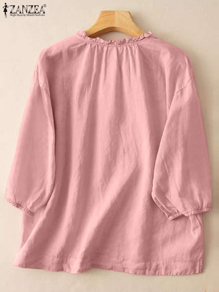 ZANZEA Summer Vintage Shirts E - огляд і ціна Embroidery Job