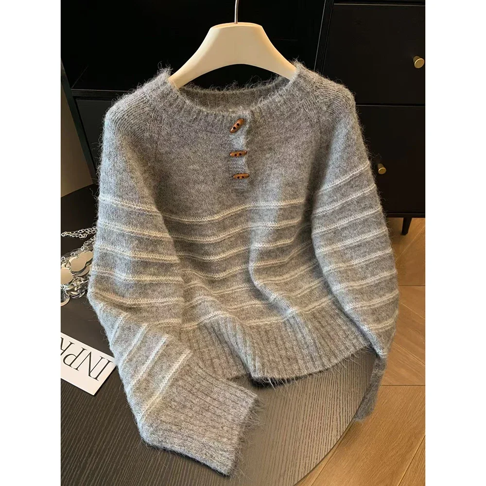Autumn Winter Women's Striped  - огляд і ціна Embroidery Shirt