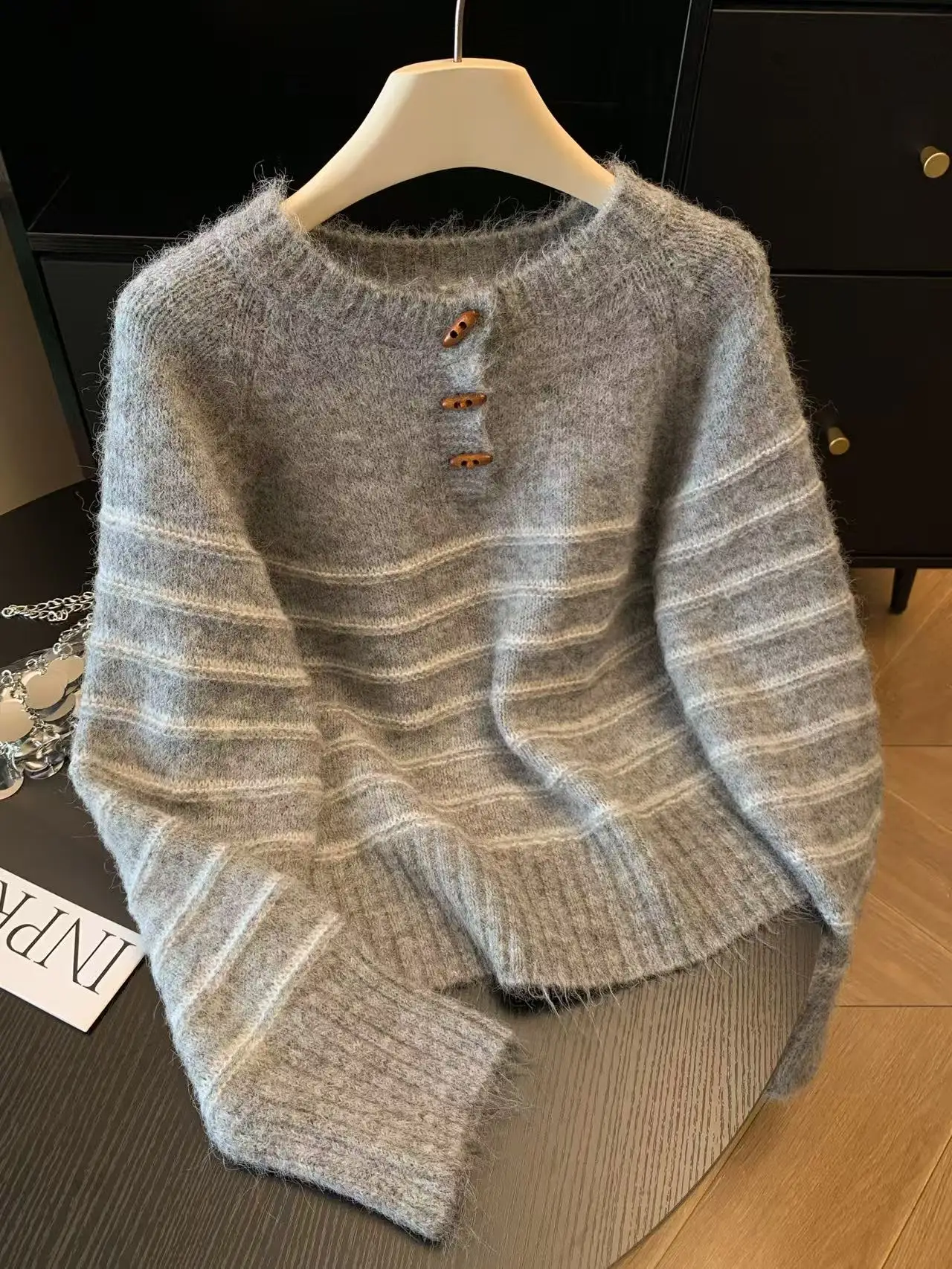 Autumn Winter Women's Striped  - огляд і ціна Embroidery Shirt