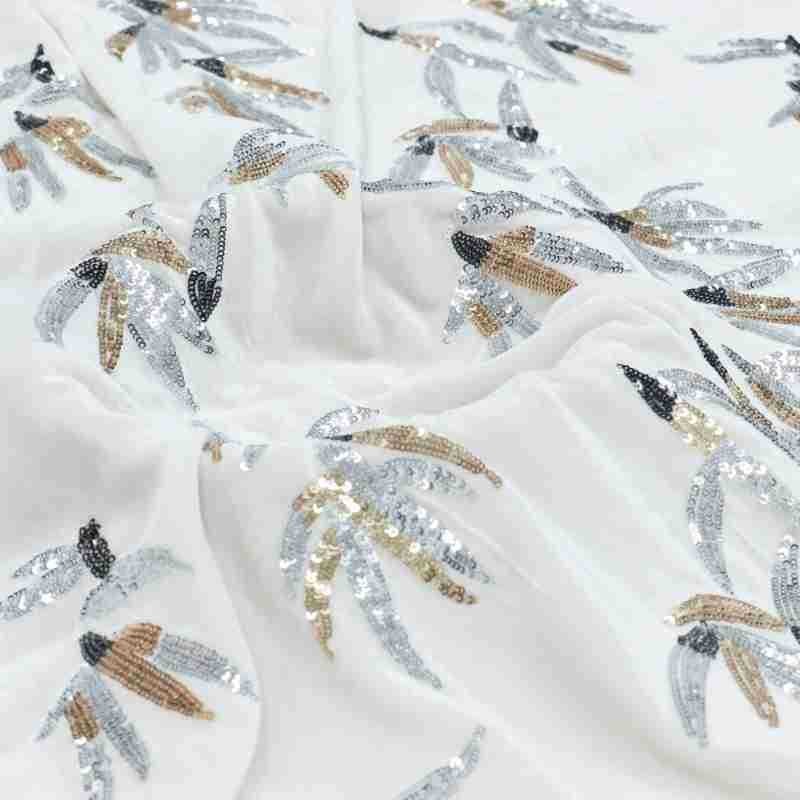 White three-dimensional flower - огляд і ціна Velvet Fabric Embroidery