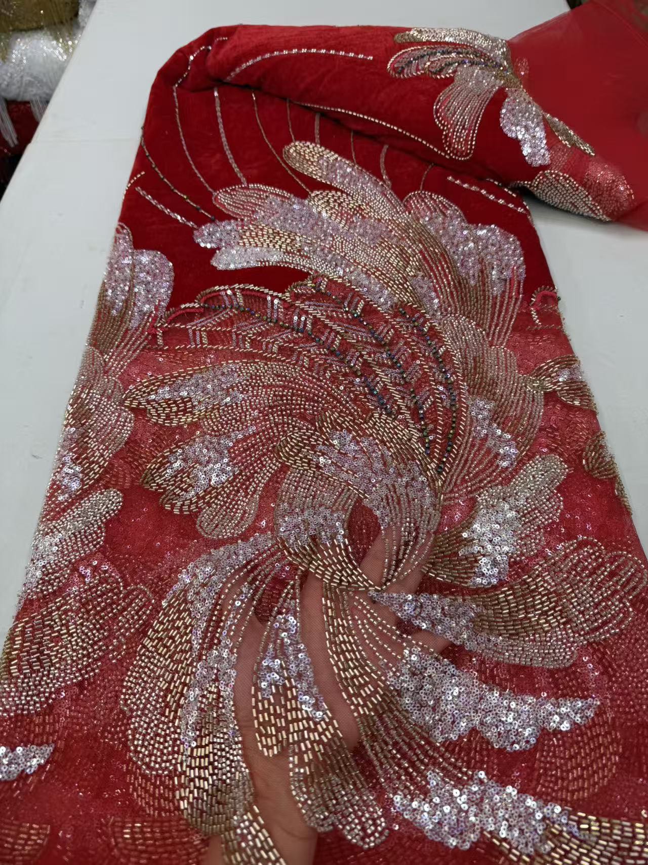 2026 African French Sequin Bea - огляд і ціна Velvet Fabric Embroidery