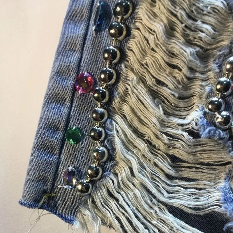 2025 Summer Short Pants High W - огляд і ціна Embroidery Jeans Sakura