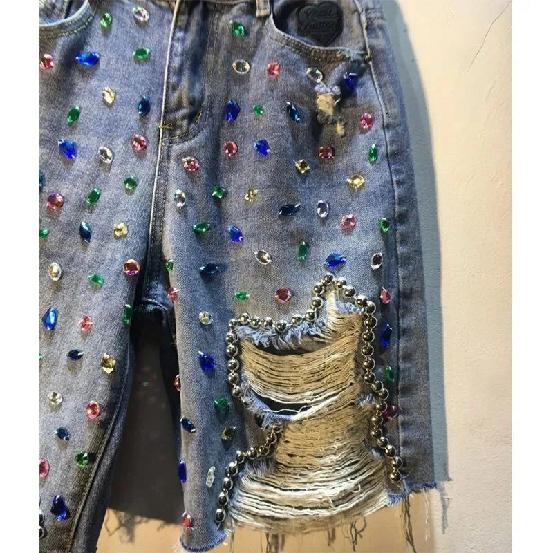 2025 Summer Short Pants High W - огляд і ціна Embroidery Jeans Sakura