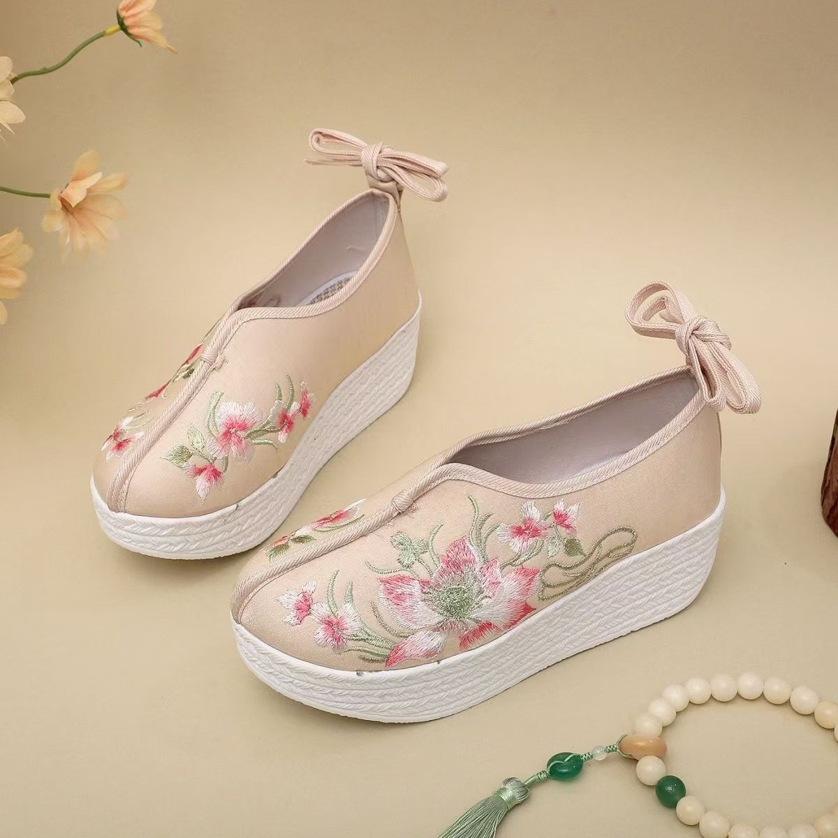 Woman Ethnic Style Wedges Embr - огляд і ціна Embroidery Lace