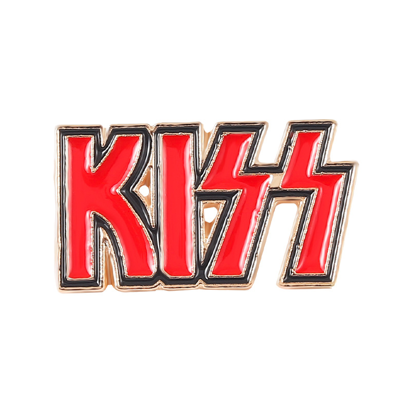 KISS band pin English letters  - огляд і ціна Embroidery Kiss