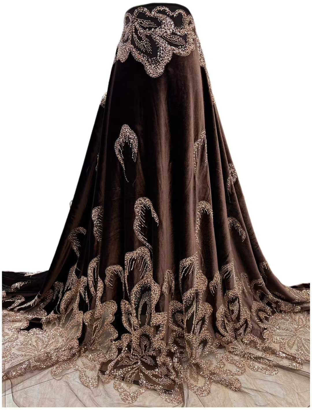 African Velvet Beaded Heavy La - огляд і ціна Velvet Fabric Embroidery
