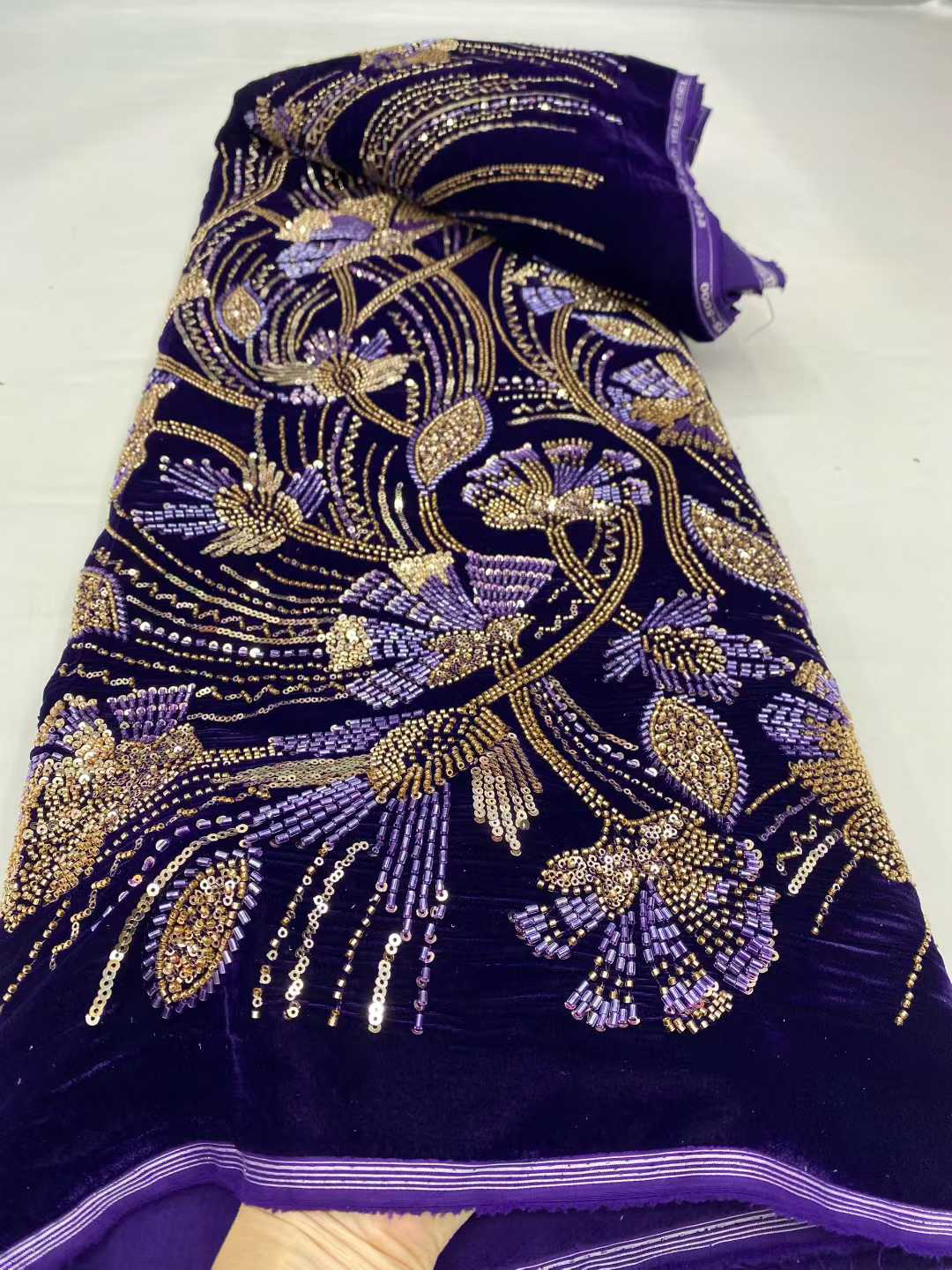 2026 New Arrival African velve - огляд і ціна Velvet Fabric Embroidery