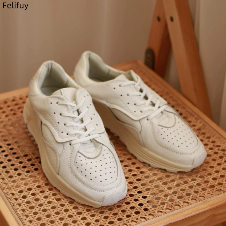 Round-toe Lace-up Casual White - огляд і ціна Embroidery White