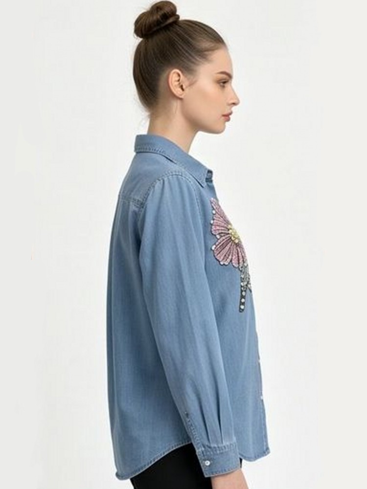Women Denim Embroidery Blouses - огляд і ціна Embroidery Shirt