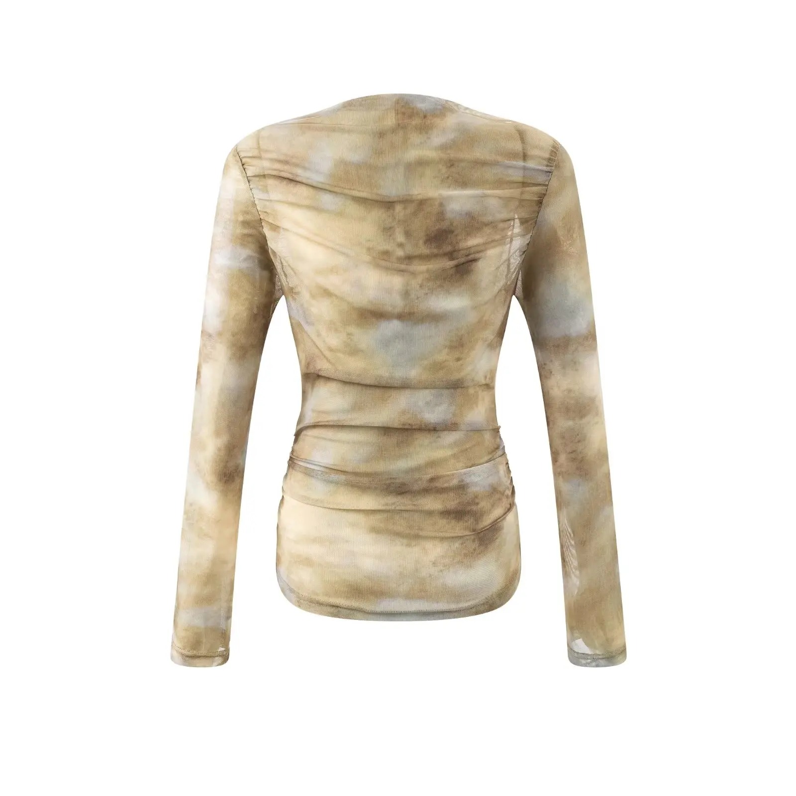 2025 Sexy Tie-Dye Print Ruched - огляд і ціна Embroidery Shirt