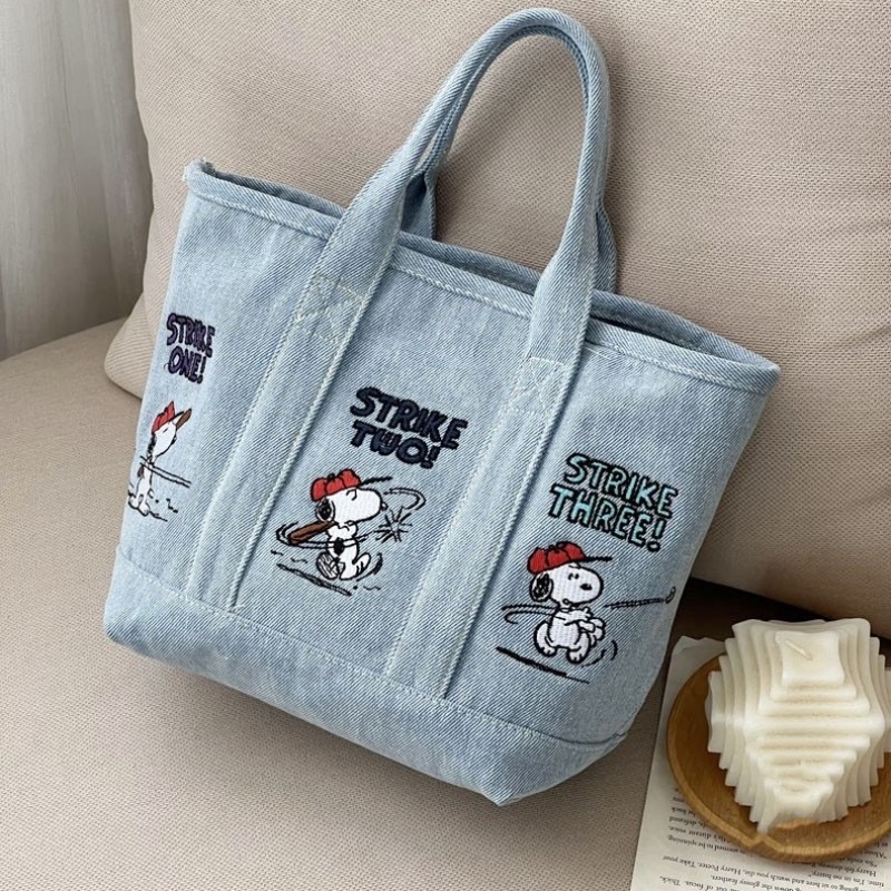 New Snoopy Comic Denim Tote, L - огляд і ціна Embroidery Job