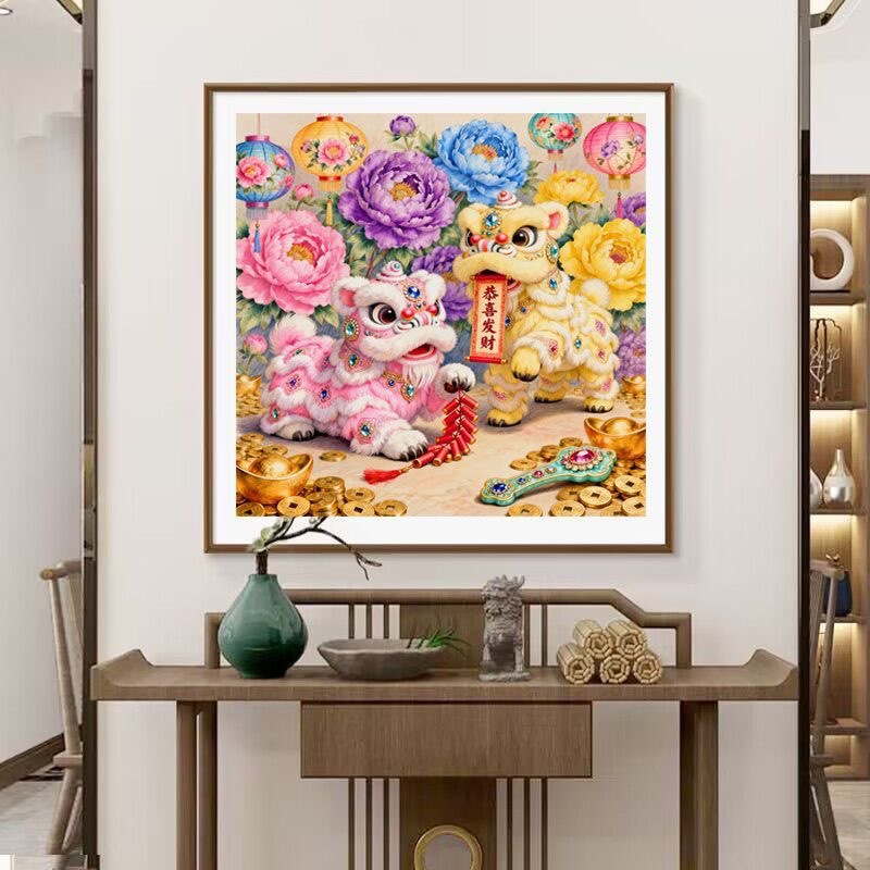 11CT 9CT Lion Dance Needlework - огляд і ціна Embroidery Job