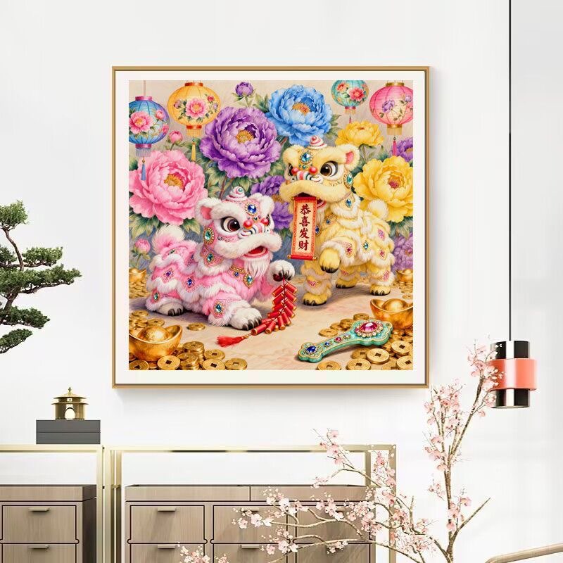 11CT 9CT Lion Dance Needlework - огляд і ціна Embroidery Job