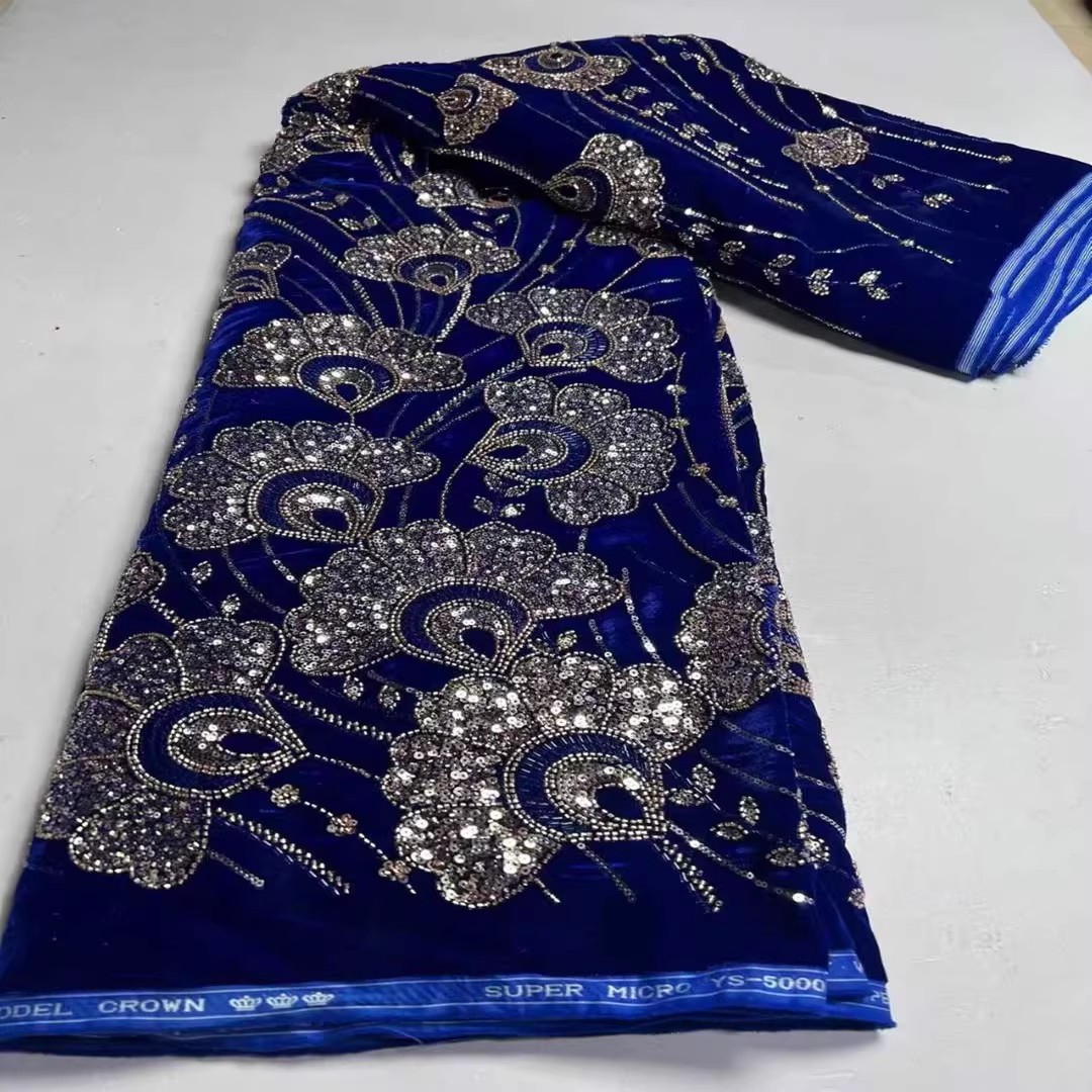 5yard New velvet tela Sequin b - огляд і ціна Velvet Fabric Embroidery