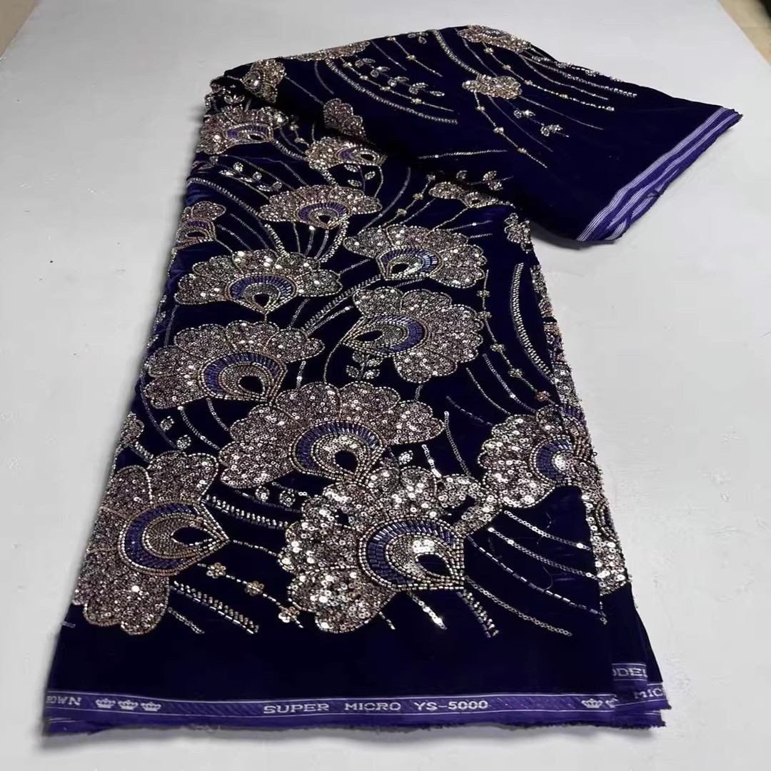 5yard New velvet tela Sequin b - огляд і ціна Velvet Fabric Embroidery