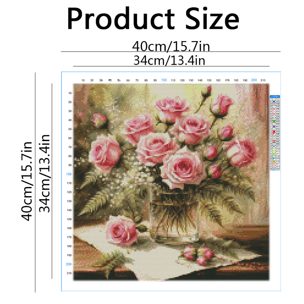 HUACAN Cross Stitch Kits Rose  - огляд і ціна Embroidery Job