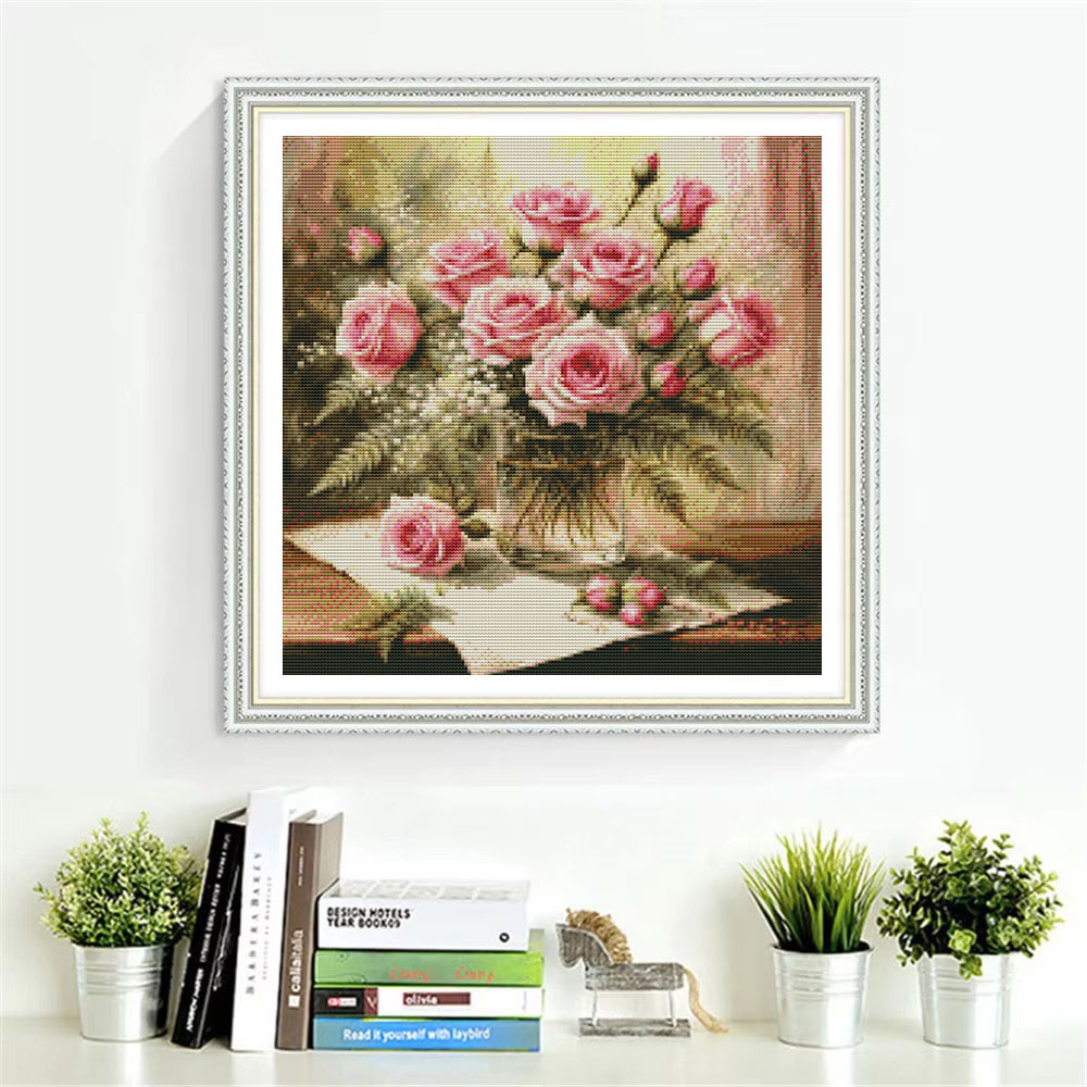 HUACAN Cross Stitch Kits Rose  - огляд і ціна Embroidery Job