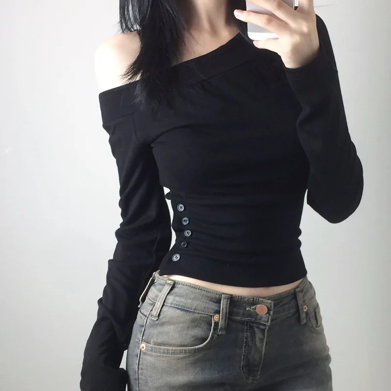 Y2K Vintage Pleated Button T-S - огляд і ціна Embroidery Shirt