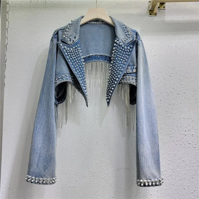 Rhinestone Beaded Tassels Rive - огляд і ціна Embroidery Jeans Sakura