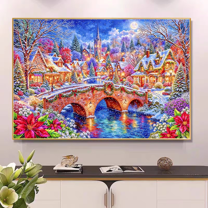 9ct 100x75cm Winter Church Emb - огляд і ціна Embroidery Job