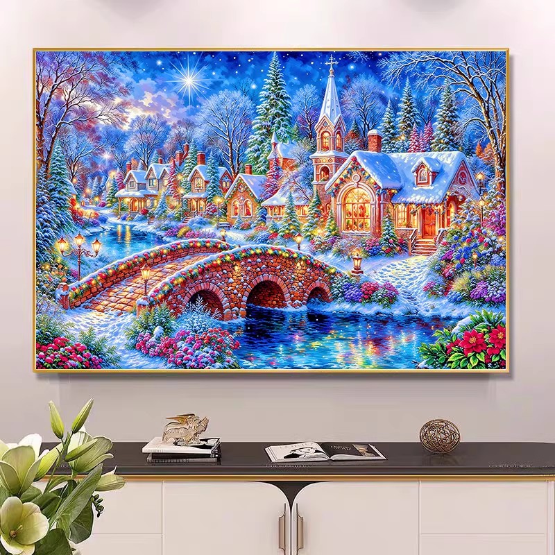 9ct 100x75cm Winter Church Emb - огляд і ціна Embroidery Job