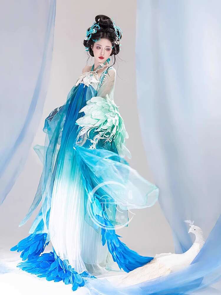 New Peacock Hanfu Womens fashi - огляд і ціна Embroidery Shirt