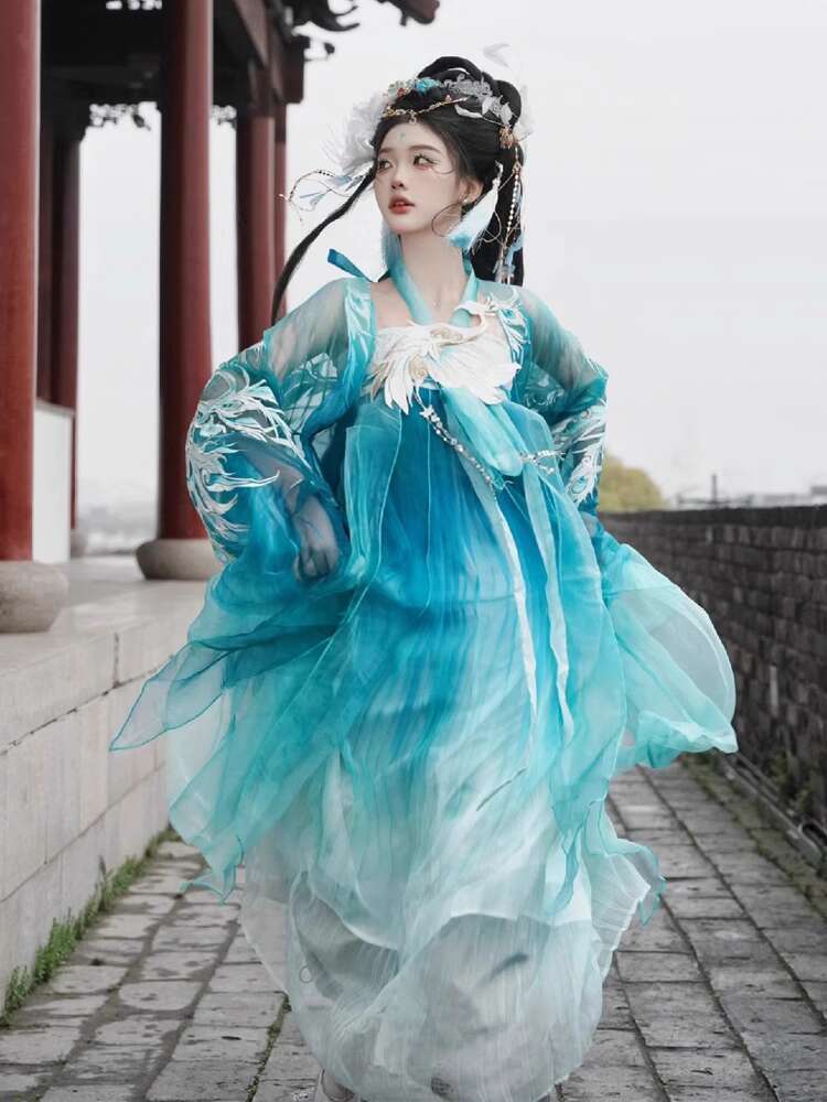 New Peacock Hanfu Womens fashi - огляд і ціна Embroidery Shirt