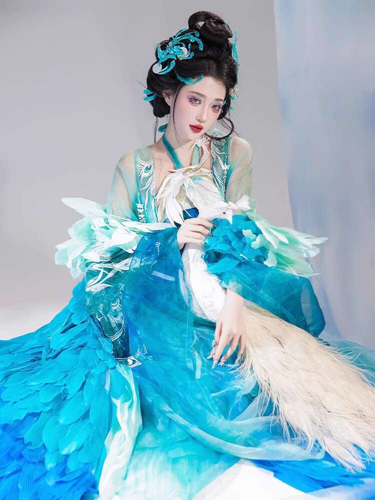 New Peacock Hanfu Womens fashi - огляд і ціна Embroidery Shirt