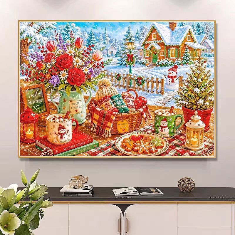 9CT 14ct Winter Printed Kits C - огляд і ціна Embroidery Job