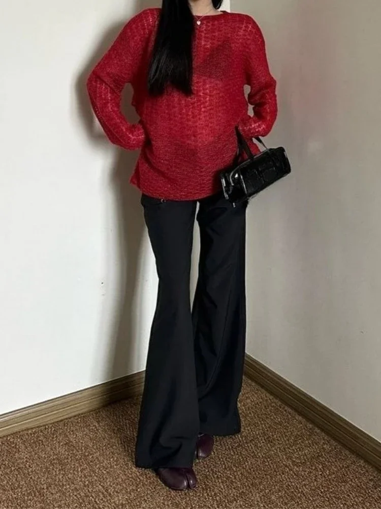 Y2K See-Through Knitted Women' - огляд і ціна Embroidery Shirt